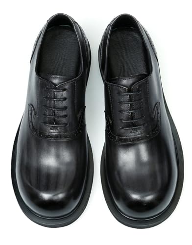 Santimon Oxfords Shoes for Men Formal Dress Derby Genunie Leather Square Toe Brogues Modern Suit Shoes Men's Fashion Lightweight Prom Wedding Tuxedo Business Causal Comfortable Shoes3