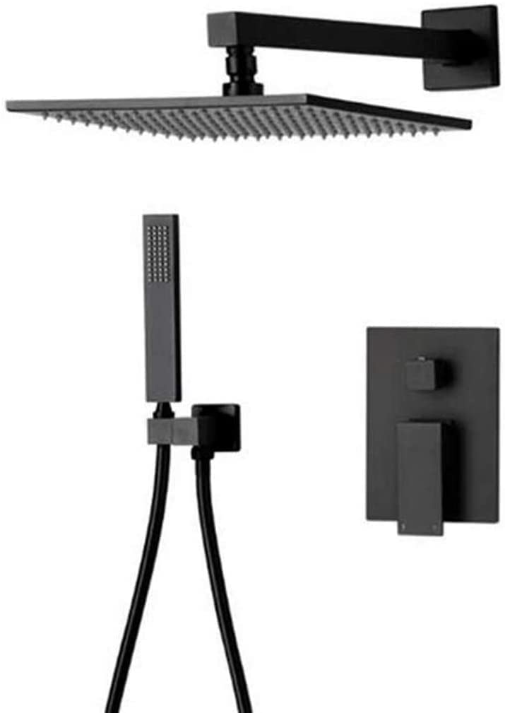 System prysznicowy ścienny z kwadratową głowicą prysznicową i ręcznym prysznicem – nowoczesny design do eleganckich łazienek