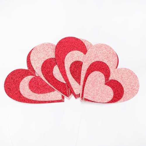 Image of Galentines Party-Decoration Valentines Heart Garland - 40ft Red Pink Hanging Paper Streamers, Proposal Anniversary Romantic Birthday Baby Shower Rustic Wedding Hanging Ornaments Decor Hugfond