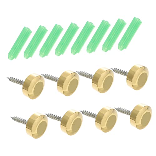 NULYLU 8 Pack Pure Copper Decorative Cover Screws Cap Nails Rustproof Brass Material Mirror Screw Caps for Furniture