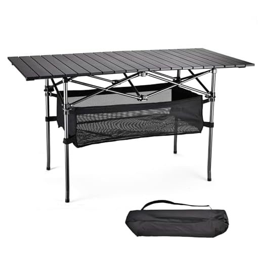 WEIDIORME Foldable Camping Table - Sturdy Aluminum Surface, Quick Setup in 1-5 Minutes, Suitable for Camping, Beach, Picnics, and More(Camping Table-L)