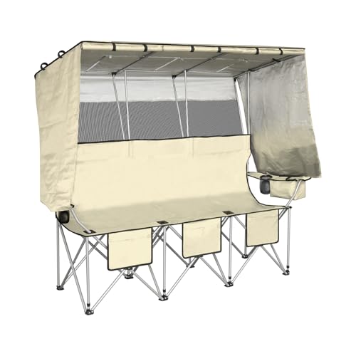 BDL 3 Person Camping Chair with Canopy Shade, Oversized...