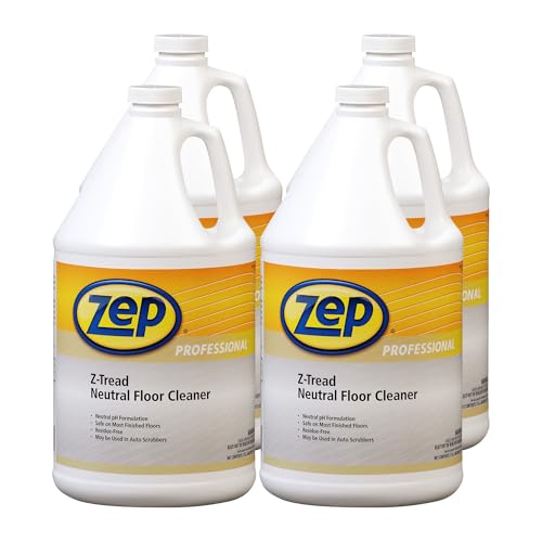 Zep Professional Z-Tread Neautral Floor Cleaner - 1 Gal (Case of 4) - 1040452 - Ideal for Most Finishhed Floors, Residue-Free, Low Foam, Neutral pH Formulation to Get Your Floors Cleaner Than Before