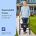 Medline Steel Rollator Walker for Adult Mobility Impairment, Burgundy, 350 lb. Weight Capacity, 8” Wheels, Foldable, Adjustable Handles, Rolling Walker for Seniors