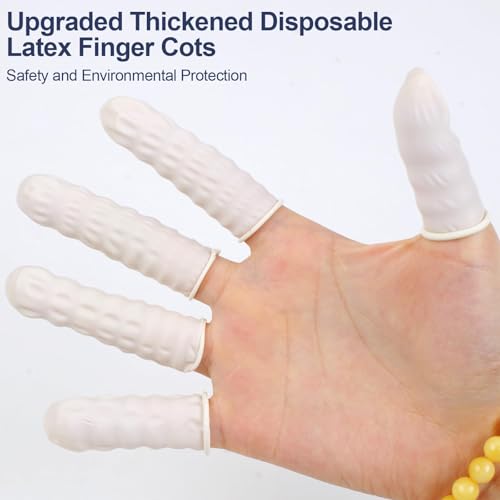 Image of Finger Cots Finger Gloves Disposable(Approx 100pcs),Medium Finger Protectors,Finger Covers Protection for Finger Tips,Thumb Protector for Electronic Repair, Handmade, Industrial Apply