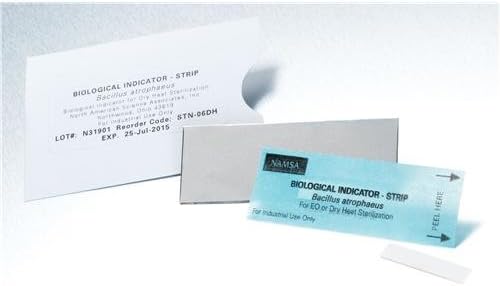 Crosstex STN-06DH Biological Indicator Spore Strip, Bacillus Atrophaeus, 106 Population Level