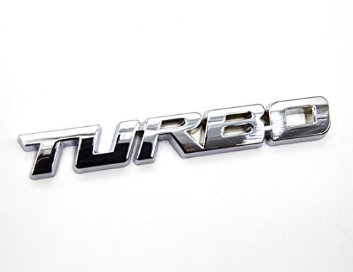 Lightkorea 2Pcs Small And Big Metal Turbo Emblem Side Fender Trunk Emblem Vehicle Car Motorcycle Badge Decals (Chrome Silver) #TOP1