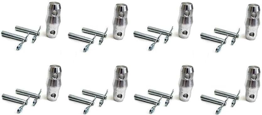 8 Pack Double Ended Conical Truss Coupler with Clips For Stage Lighting Replace Parts - Fits All Major Name Brands F34 F33 & Pipe 2"