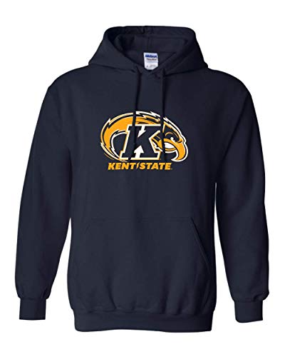 CreateMyTee Kent State University Full Logo Unisex Hooded Sweatshirt (Navy, Large) - Kent State Golden Flashes Apparel