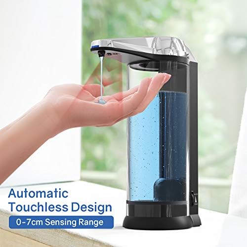 Automatic Soap Dispenser, 8 Levels Volume Control, CIPSS Tabletop/Wall Mounted Touchless Dish Soap Hand Sanitizer Dispenser for Bathroom Kitchen, 17oz