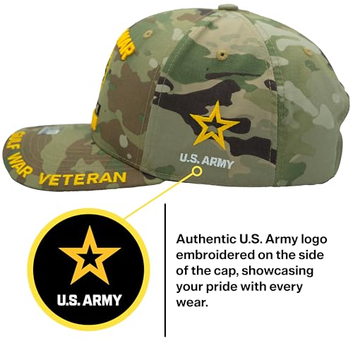 Image of Gulf War Veteran Hat for Men Camo US Army Hat, Official Licensed Combat Veterans Embroidered Baseball Cap