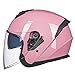 Casco Moto Vintage Per Uomo Donna, Casco Moto Aperto 3/4 Con Doppia Visiera Parasole, Casco Per Scooter Pilota Motociclo Jet Bobber Certificato DOT/ECE,Rosa,XL
