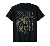 Pike Fishing American Flag Camouflage Muskie Fishing Camo T-Shirt