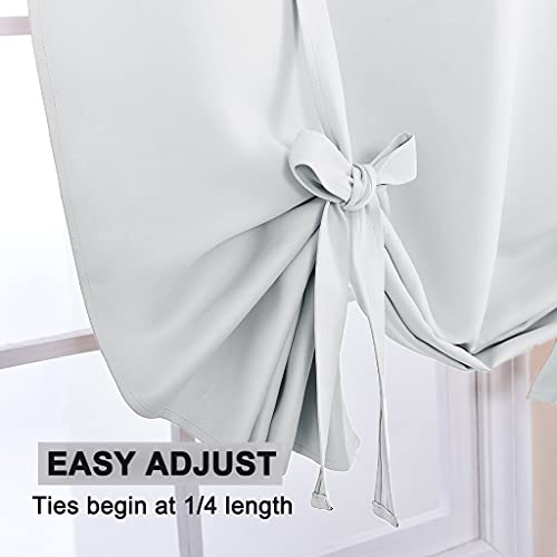 Pony Dance Tie Up Curtains - Bedroom Window Shade Room Darkening Light Filter Roman Shade Drapes Rings Up Valance Elegant For Home Decoration, 1 Panel, 46 X 63 Inches, Greyish White #TOP2