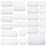 【Was Sie erhalten】 Homtone 24 Teile Getrennte Schubladen Organizer enthält in 5 verschiedenen Größen: 9,75 x 6,5 x 2 Zoll (1 Packung), 9,75 x 3,25 x 2 Zoll (2 Stück), 6,5 x 6,5 x 2 Zoll (1 Stück) 6,5 x 3,25 x 2 Zoll (9 Stück), 3,25 x 3,25 x 2 Zoll (11 Stück). Es können mehrere Größen frei gebildet werden, organizer ordnungssystem für make-up, kosmetik, in der Schublade Schminktisch Büro Küche.