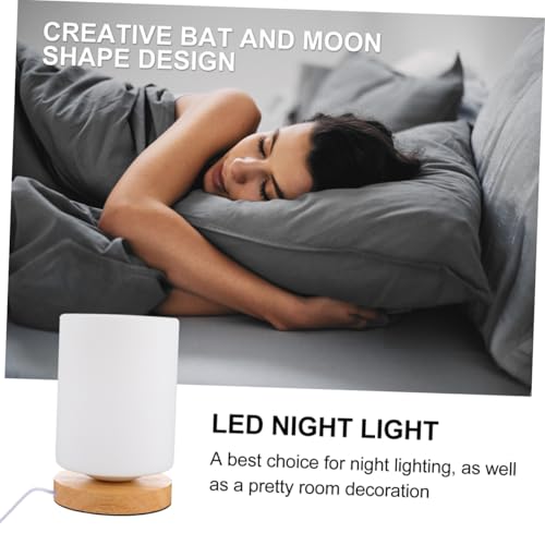 Lámpara de mesa de noche LED de madera con control táctil miniatura 3