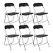 THE SECRET HOME – Pack de 6 Sillas Plegables de PVC y Metal – Alto. 80 cm x Ancho. 45 cm – Asiento Auxiliar para el Hogar - Silla con Patas Antideslizantes - Color Negro
