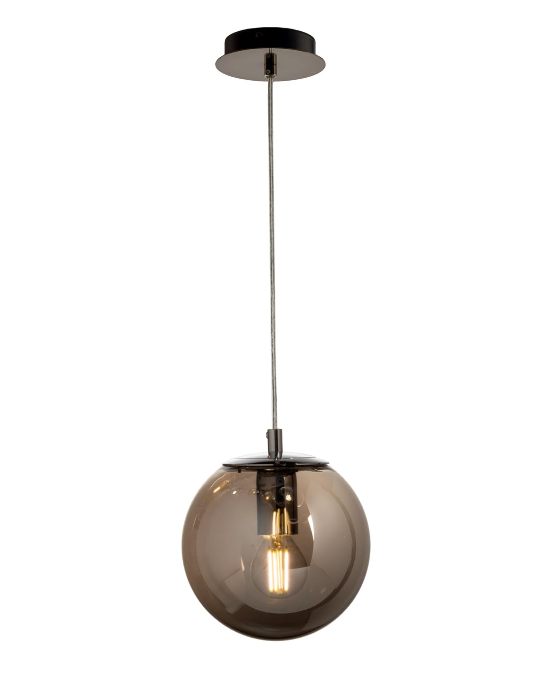 LEOLUX Gaia | Lampadario Cameretta, Soggiorno, Camera Da Letto. Con Altezza Regolabile E Facile Da Montare Al Soffitto. Lampadario A Sospensione Moderno Con Vetro Fumè