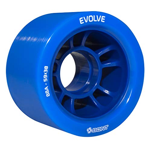 Bont Skates - Evolve Roller Derby Skate Wheel - Indoor Roller Skate Wheels - Rollerskate Wheels - 88A 92A 95A 98A - Red Black Blue Purple (Black 98A - Set Of 4) #TOP2