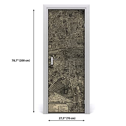 Fondo de pantalla autoadhesivo DIY lavable con diseño de mapa vintage 3