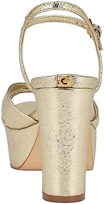 GUESS Women's HAYLO Heeled Sandal, Gold, 9 | Image 2