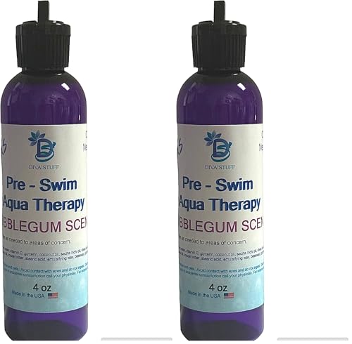 Diva Stuff Kids Pre-Swim Aqua Therapy Chlorine Neutralizing Body Moisturizing Lotion for Swimmers, Protects Skin from Chlorine & Salt Water, 4 oz - Made in the USA, Bubblegum Scent (Pack of 2)