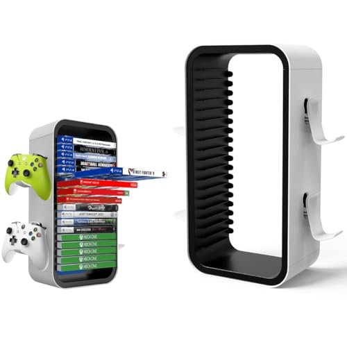 Zjyufy Soporte de almacenamiento para PS5 /PS4/Xbox/Nintendo Torre de almacenamiento vertical Soporte de juegos Almacena hasta 18 juegos Disco 4 Switch Controller Zjyufy Soporte de almacenamiento para PS5 /PS4/Xbox/Nintendo Torre de almacenamiento vertical Soporte de juegos Almacena hasta 18 juegos Disco 4 Switch Controller