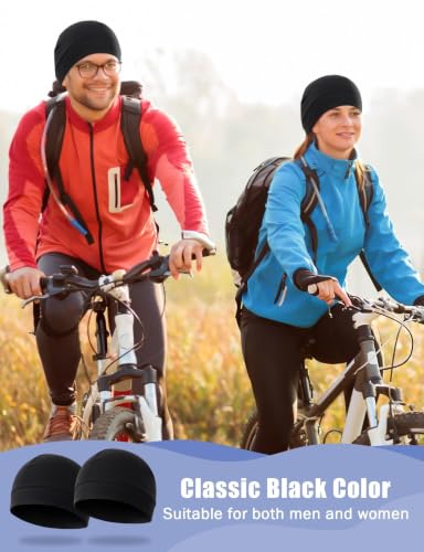 MELLIEX 2 Pièces Bonnet Homme Femme, Skull Cap Bonnets Running Cyclisme Léger Coton Casque Liner Chapeaux pour Moto Cyclisme – vue 7