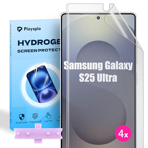 Ployeplo 4 pcs Mat Film Hydrogel pour Samsung Galaxy S25 Ultra, TPU Film de Protection d'écran Antireflets Mat,[Non-Verre][Anti-Traces][Facile à installer]