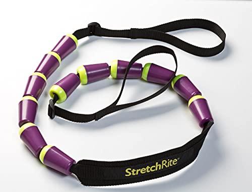 Stretchrite Physical Therapy Full Body Stretching Strap With Patented Easy Grip Handles For Sore And Tight Muscles, Includes Coaching Guide (Purple/Yellow) #TOP5