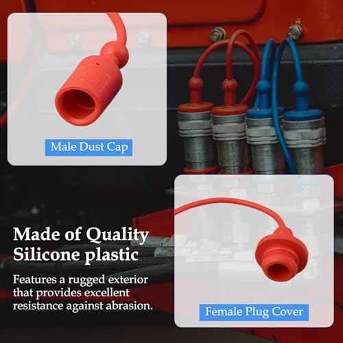 Image of 8Pcs Hydraulic Quick Coupler Set, 3 /8 NPT Hydraulic Dust Cap & Plug Set Quick Connector with Dust Male Cap Female Cover For Skid Steer Loader Tractor