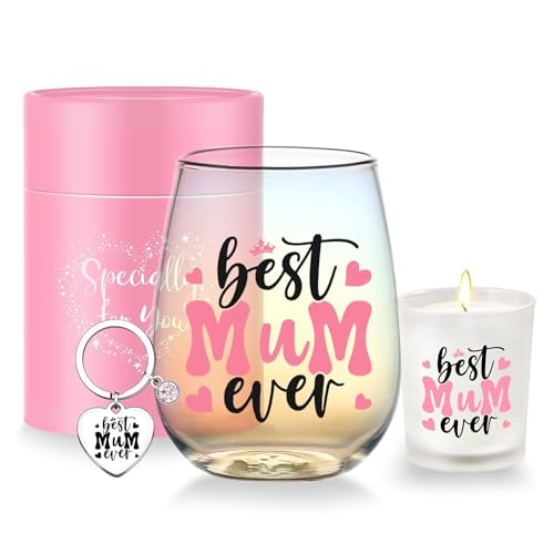 Regalo di compleanno per la mamma, regalo personalizzato per la festa della mamma, bicchiere da vino senza stelo, regalo per le migliori mamme di sempre, San Valentino, Natale, regalo di compleanno