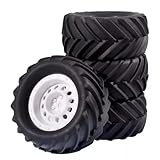 Rc Maquetas Piezas Para Traxxas Para E-revo Para HBX Para MJX 16207 16208 Para SCY 16101 1/16 90mm Monster Truck Para Buggy Neumáticos Rueda 12mm Piezas Hexagonales Control Remoto(C white)