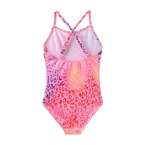 Image of iLover Girls Sparkle One Piece Swimsuits Crossback Swimwear Beach Bathing Suit with Adjustable Strap 4-10 Years