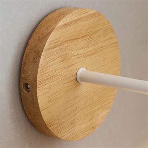 Aplique de pared de madera nórdico con cúpula blanca para dormitorio 5