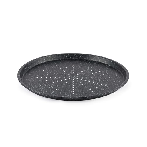Salter Megastone Pizza Pans – Set of 2, 29 cm Non-Stick Trays, 12-Inch Round, Perforated Base for Enhanced Crispiness, Large Oven Baking Tins for Pizzas, PFOA-Free, Oven Safe to 220°C, Carbon Steel - Image 4