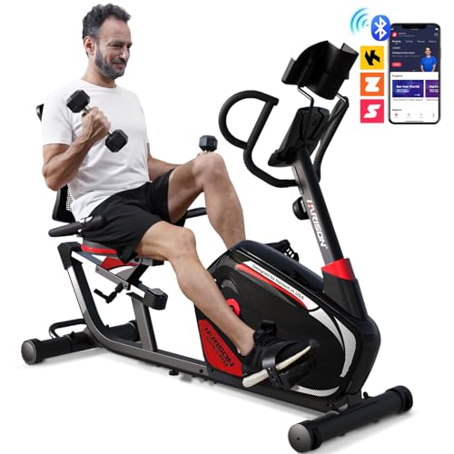 HARISON Bluetooth Recumbent Exercise Bike, Recumbent bikes for Adult
