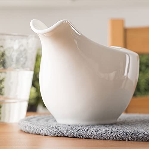 Sauce Boat Gravy Boats Serveware Dining Gravy Boat Pure Color Ceramic Sauce Boat Tableware Simple Design Milk Jug Bone China Cafe Cream Jug Or Honey Cup Suitable For Sugar Bowl Seasoning #TOP3