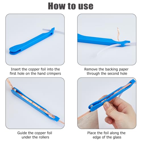 DICOSMETIC 2 Stück 7/32 Zoll Kupferfolie Handfolierer Für Tiffanyglas Handfolierwerkzeug Kits Kunststoff Tiffanyglas Folienwerkzeug Kupferfolienwerkzeuge Für Tiffanyglas DIY