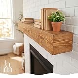 BoscoMondo 66-Inch Aged Oak Floating Mantel