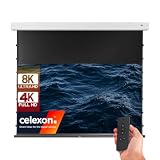 celexon Schermo motorizzato Premium Plus 4K Pro MWHT Tension 135" | 298 x 168 cm 16:9 | Schermo per proiettore elettrico neutro per proiezioni home cinema 8K, 4K, Full HD realistiche | Certificato ISF