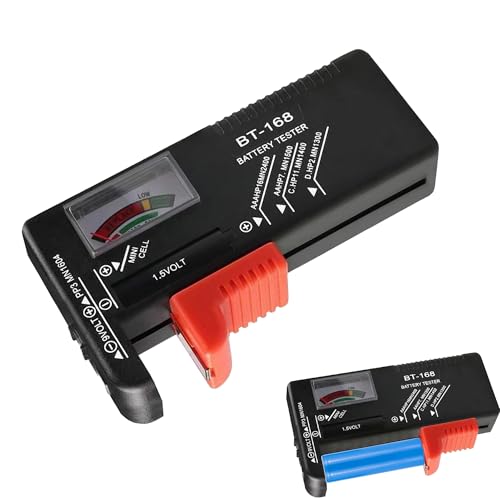 1PCS Universal Battery Tester,Battery Checker,No Batteries Required BT-168 Household Battery Testers Multi Size Battery Tester Checker for AA AAA C D 9V 1.5V Button Cell Batteries (Pointer Type)