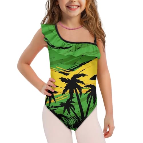 Image of Girls Swimsuit One Piece Ruffle Swimsuit Non-Slip Straps UPF 50+ for Girls Size 3-14 Years