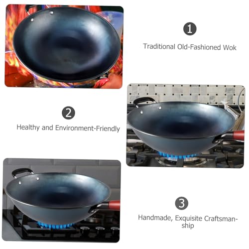 Wok Tradicional de Hierro con Mango de Madera miniatura 5