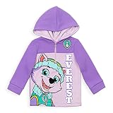 Paw Patrol Everest Sudadera con capucha de forro polar media cremallera, Púrpura/Ombre Force., 3 años