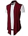 H2H Men's Shawl Collar Sleeveless Cardigan with No Button Wine US L/Asia XL (KMOCASL01)