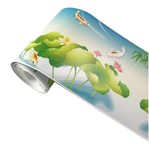 Cenefa adhesiva para pared, Etiqueta engomada autoadhesiva del azulejo moldeado de la pared borde 10cm×5m 1pcs(Onecolor)