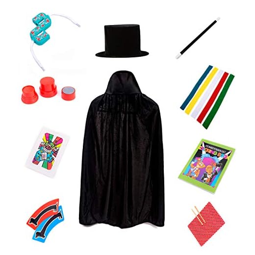 Jufang Young Magician Role Play Kits Magic Cosplay Tricks Set for Kids Contains Magic Hat and Cape Magic Wand Magic Rabbit Puppet Gloves and Color Ribbons (Blue)
