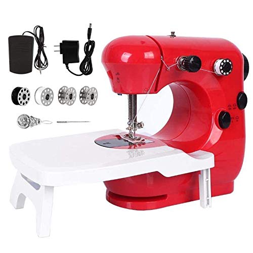 Máquina de Coser, Con luz nocturna y mesa extensible, Con luz nocturna, Portátil y práctica, Apta tanto para principiantes como para amantes de la costura