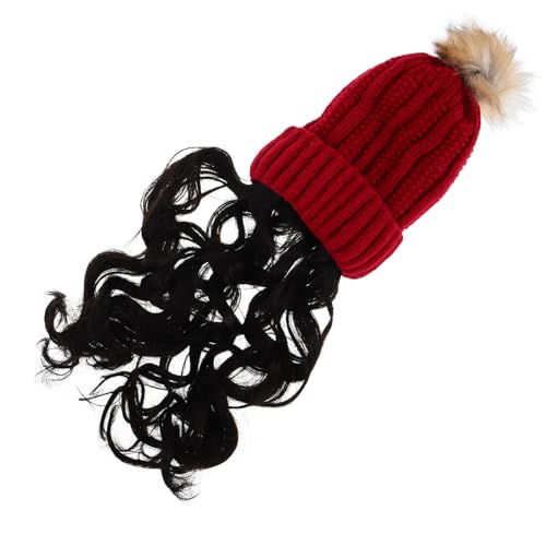 Bonnet hiver tricoté femme cheveux intégrés contre le froid et le manque de temps